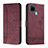 Coque Portefeuille Livre Cuir Etui Clapet H01X pour Realme C25Y India Rouge