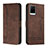 Coque Portefeuille Livre Cuir Etui Clapet H01X pour Vivo Y32 4G Marron