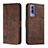 Coque Portefeuille Livre Cuir Etui Clapet H01X pour Vivo Y51s 5G Marron