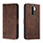 Coque Portefeuille Livre Cuir Etui Clapet H01X pour Xiaomi Redmi 9 Prime India Marron