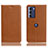 Coque Portefeuille Livre Cuir Etui Clapet H02P pour Motorola Moto Edge S30 5G Brun Clair