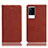 Coque Portefeuille Livre Cuir Etui Clapet H02P pour Vivo iQOO 8 5G Marron