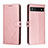 Coque Portefeuille Livre Cuir Etui Clapet H02X pour Google Pixel 6a 5G Or Rose