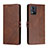 Coque Portefeuille Livre Cuir Etui Clapet H02X pour Motorola Moto E13 Marron