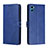 Coque Portefeuille Livre Cuir Etui Clapet H02X pour Motorola Moto E32 India Bleu