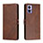 Coque Portefeuille Livre Cuir Etui Clapet H02X pour Motorola Moto Edge 30 Lite 5G Marron