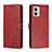 Coque Portefeuille Livre Cuir Etui Clapet H02X pour Motorola Moto G53j 5G Rouge
