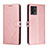 Coque Portefeuille Livre Cuir Etui Clapet H02X pour Motorola Moto G72 Or Rose