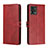 Coque Portefeuille Livre Cuir Etui Clapet H02X pour Motorola Moto G72 Rouge