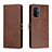 Coque Portefeuille Livre Cuir Etui Clapet H02X pour Oppo A54 5G Marron