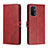 Coque Portefeuille Livre Cuir Etui Clapet H02X pour Oppo A54 5G Rouge