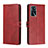 Coque Portefeuille Livre Cuir Etui Clapet H02X pour Oppo A55 5G Rouge