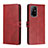 Coque Portefeuille Livre Cuir Etui Clapet H02X pour Oppo A95 5G Rouge