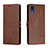 Coque Portefeuille Livre Cuir Etui Clapet H02X pour Samsung Galaxy A03 Core Marron