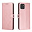 Coque Portefeuille Livre Cuir Etui Clapet H02X pour Samsung Galaxy A03 Or Rose