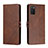 Coque Portefeuille Livre Cuir Etui Clapet H02X pour Samsung Galaxy F02S SM-E025F Marron