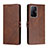 Coque Portefeuille Livre Cuir Etui Clapet H02X pour Xiaomi Mi 11T 5G Marron