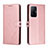 Coque Portefeuille Livre Cuir Etui Clapet H02X pour Xiaomi Mi 11T 5G Or Rose