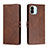 Coque Portefeuille Livre Cuir Etui Clapet H02X pour Xiaomi Poco C50 Marron