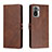 Coque Portefeuille Livre Cuir Etui Clapet H02X pour Xiaomi Poco M5S Marron