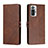 Coque Portefeuille Livre Cuir Etui Clapet H02X pour Xiaomi Redmi Note 10 Pro 4G Marron