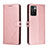 Coque Portefeuille Livre Cuir Etui Clapet H02X pour Xiaomi Redmi Note 11 4G (2022) Or Rose