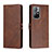 Coque Portefeuille Livre Cuir Etui Clapet H02X pour Xiaomi Redmi Note 11 5G Marron