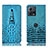 Coque Portefeuille Livre Cuir Etui Clapet H03P pour Motorola Moto Edge S30 Pro 5G Bleu Ciel