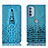 Coque Portefeuille Livre Cuir Etui Clapet H03P pour Motorola Moto G31 Bleu Ciel