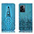 Coque Portefeuille Livre Cuir Etui Clapet H03P pour Oppo K10 5G India Bleu Ciel
