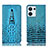 Coque Portefeuille Livre Cuir Etui Clapet H03P pour Oppo Reno8 5G Bleu Ciel