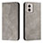 Coque Portefeuille Livre Cuir Etui Clapet H03X pour Motorola Moto G53 5G Gris