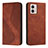 Coque Portefeuille Livre Cuir Etui Clapet H03X pour Motorola Moto G53 5G Marron