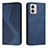 Coque Portefeuille Livre Cuir Etui Clapet H03X pour Motorola Moto G53j 5G Bleu