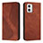 Coque Portefeuille Livre Cuir Etui Clapet H03X pour Motorola Moto G73 5G Marron