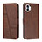 Coque Portefeuille Livre Cuir Etui Clapet H03X pour Nothing Phone 1 Marron