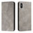 Coque Portefeuille Livre Cuir Etui Clapet H03X pour Xiaomi Redmi 9A Gris