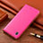 Coque Portefeuille Livre Cuir Etui Clapet H04P pour Motorola Moto Edge 20 Pro 5G Rose Rouge