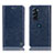 Coque Portefeuille Livre Cuir Etui Clapet H04P pour Motorola Moto Edge X30 5G Bleu