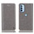 Coque Portefeuille Livre Cuir Etui Clapet H04P pour Motorola Moto G31 Gris