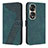 Coque Portefeuille Livre Cuir Etui Clapet H04X pour Huawei Honor 70 Pro 5G Vert