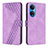 Coque Portefeuille Livre Cuir Etui Clapet H04X pour Huawei Honor X7 Violet