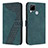 Coque Portefeuille Livre Cuir Etui Clapet H04X pour Realme C25 Vert