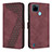 Coque Portefeuille Livre Cuir Etui Clapet H04X pour Realme C25Y India Rouge