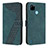 Coque Portefeuille Livre Cuir Etui Clapet H04X pour Realme C25Y India Vert