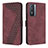 Coque Portefeuille Livre Cuir Etui Clapet H04X pour Vivo Y74s 5G Vin Rouge