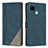 Coque Portefeuille Livre Cuir Etui Clapet H05X pour Realme C25Y India Bleu