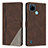 Coque Portefeuille Livre Cuir Etui Clapet H05X pour Realme C25Y India Marron