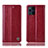 Coque Portefeuille Livre Cuir Etui Clapet H06P pour Oppo Find X3 Pro 5G Rouge