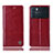 Coque Portefeuille Livre Cuir Etui Clapet H06P pour Oppo K9 Pro 5G Rouge